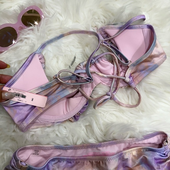 Victoria’s Secret 34C/S Pastel Tie Dye Bikini Set NWT Ruched Side Adjustable - Picture 4 of 6
